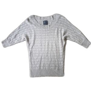 American Eagle Outfitters Cableknit Sweater SIze M Gray Wool Dolman Lightweight